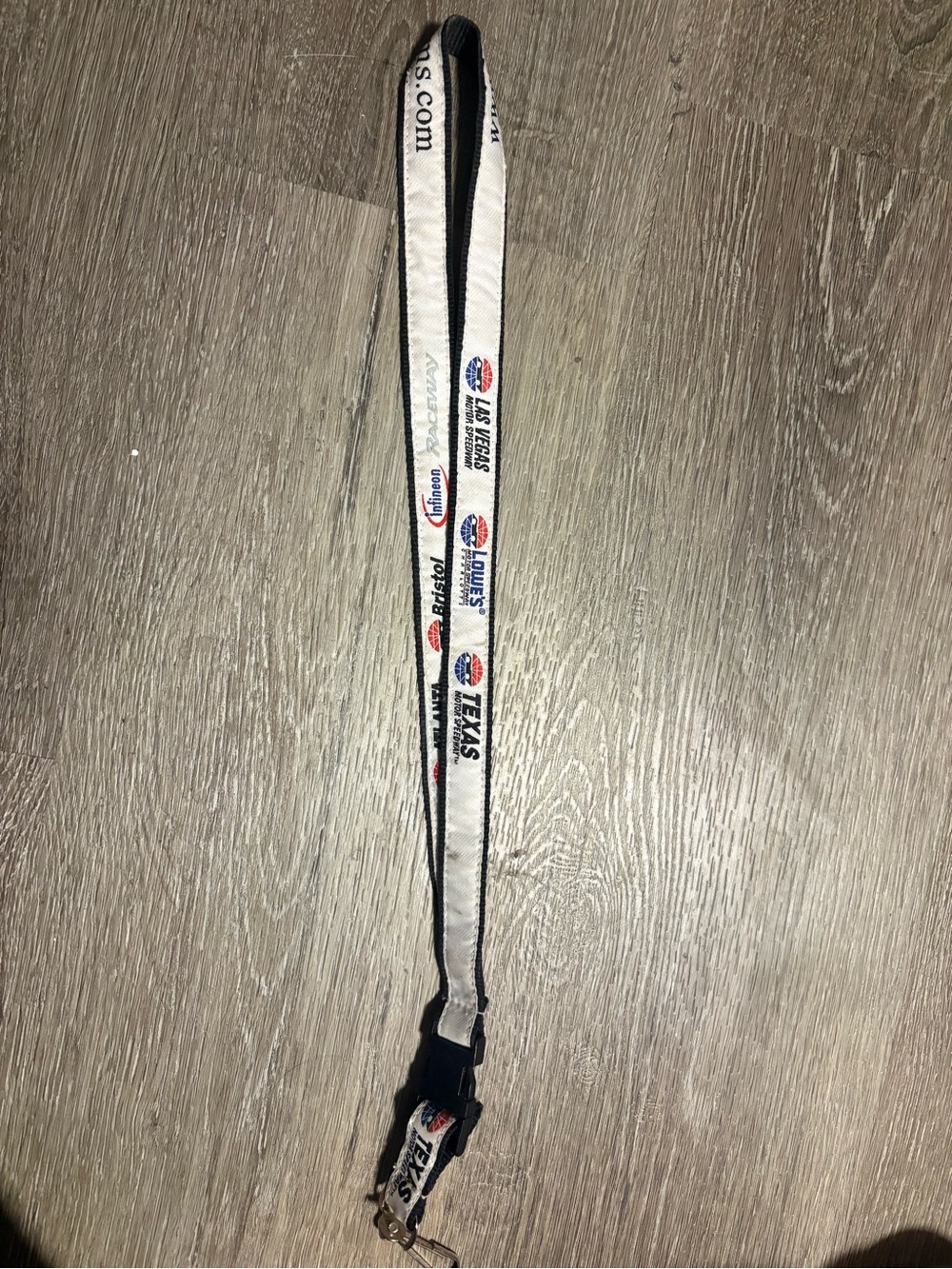 Nascar White and Black Event Lanyard